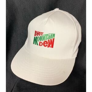 Vintage White Diet Mountain Dew Hat SnapBack Stylemaster Cap Made In USA Mt. Dew